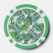 Tropische palmbladeren blad vrijgezellenfeest poker chips (Achterkant)