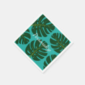 Tropische palmbladeren bloemenprint papieren serve servet (Hoek)