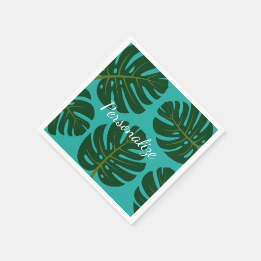 Tropische palmbladeren bloemenprint papieren serve servet (Hoek)