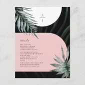 Tropische palmbladeren boog bruiloft details informatiekaartje (Voorkant)
