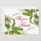 Tropische palmbladeren Bridal Shower-uitvindingen Kaart (Achterkant)