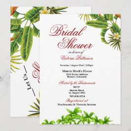Tropische palmbladeren Bridal Shower-uitvindingen Kaart
