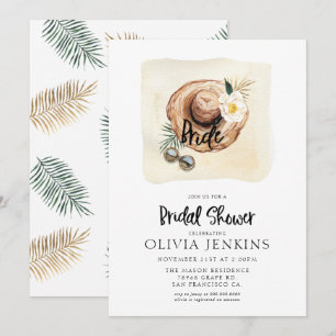 Tropische palmbladeren Bridal Shower-uitvindingen Kaart