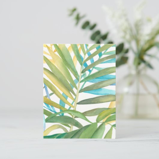 Tropische palmbladeren briefkaart (Staand voorkant)