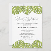 Tropische palmbladeren bruiloft repetitie diner kaart (Voorkant)