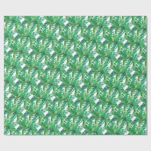 Tropische palmbladeren cadeaupapier (Vlak)