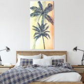 Tropische palmbladeren canvas afdruk (Insitu (Slaapkamer))