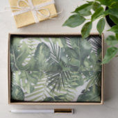 Tropische palmbladeren chic monogram letter initia tissuepapier (Geschenk)