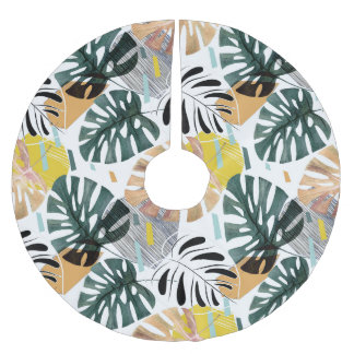 Tropische palmbladeren: decoratieve elementen. kerstboom rok