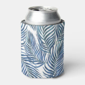 Tropische palmbladeren donker patroon blikjeskoeler (Blikje Voorkant)
