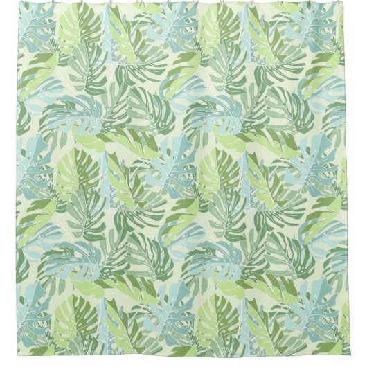 Tropische palmbladeren douchegordijn (Voorkant)