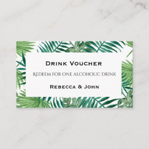 Tropische palmbladeren Drink Voucher Kaart