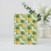 Tropische palmbladeren en ananassen briefkaart (Staand voorkant)