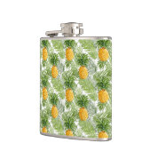 Tropische palmbladeren en ananassen heupfles (Links)