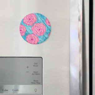 Tropische palmbladeren en bloemen magneet