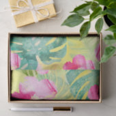 Tropische palmbladeren en hibiscus bloemen tissuepapier (Geschenk)