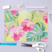Tropische palmbladeren en hibiscus bloemen tissuepapier (Craft)