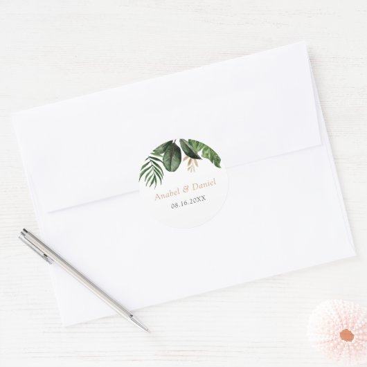Tropische palmbladeren Envelope Seal Sticker (Envelop)