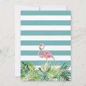 Tropische palmbladeren Flamingo Birds Mint Green Bedankkaart (Achterkant)