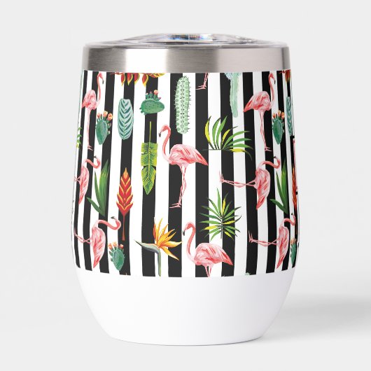Tropische palmbladeren Flamingo cactus monogram (Voorkant)