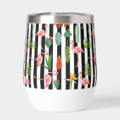 Tropische palmbladeren Flamingo cactus monogram (Achterkant)
