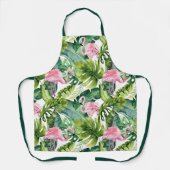 Tropische palmbladeren Flamingo Schort (Voorkant)