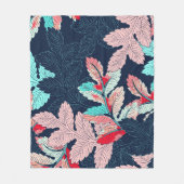 Tropische palmbladeren:  fleece deken (Voorkant)