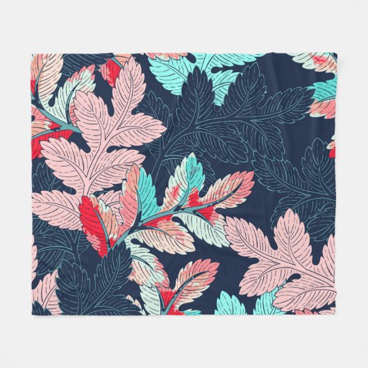 Tropische palmbladeren:  fleece deken (Voorkant (Horizontaal))