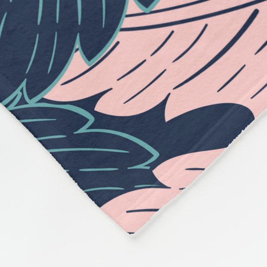 Tropische palmbladeren:  fleece deken (Hoek)