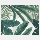 Tropische palmbladeren fleece deken (Voorkant (Horizontaal))