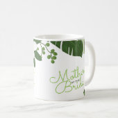 Tropische palmbladeren Floral moeder van de bride Koffiemok (Voorkant rechts)