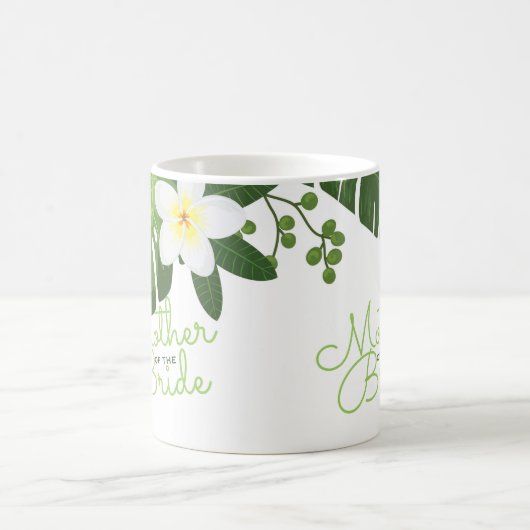 Tropische palmbladeren Floral moeder van de bride Koffiemok (Center)