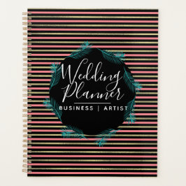 Tropische Palmbladeren Folie Strepen Bruiloft Planner