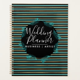 Tropische Palmbladeren Folie Strepen Bruiloft Planner