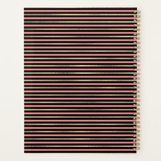 Tropische palmbladeren Folie strepes Wedding Planner (Achterkant)