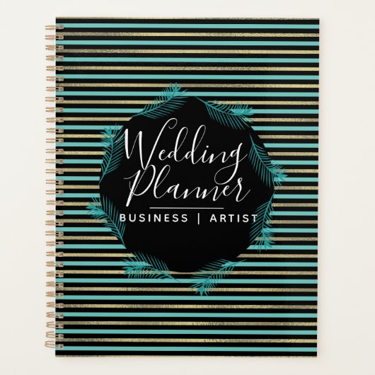 Tropische palmbladeren Folie strepes Wedding Planner (Voorkant)