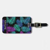 Tropische palmbladeren Gepersonaliseerd Bagagelabe Bagagelabel (Voorkant horizontaal)