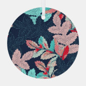 Tropische palmbladeren:  glas ornament (Achterkant)