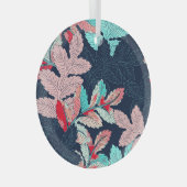 Tropische palmbladeren:  glas ornament (Voorkant Rechts)