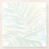 Tropische palmbladeren glazen onderzetter (Achterkant)