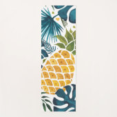 Tropische palmbladeren gouden anananas wit blauw yogamat (Voorkant)