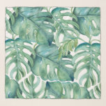 Tropische palmbladeren groen sjaal<br><div class="desc">Prachtig ontworpen met originele tropische monstera palmbladeren van Victoria Grigaliunas. Kan gebruikt worden als wrap of sjaal. Voor meer sjaals voor vrouwen bezoek www.zazzle.com/dotellabelle</div>
