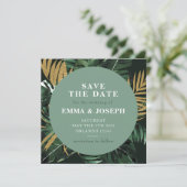 Tropische palmbladeren groen sparen de Datum Wedde Kaart (Staand voorkant)