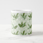 Tropische palmbladeren grote koffiekop (Voorkant)