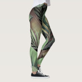 Tropische palmbladeren, handgetekende 3D illustrat Leggings (Rechts)