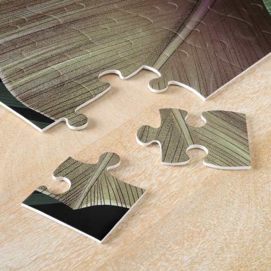 Tropische palmbladeren, handgetekende 3D illustrat Legpuzzel (Zijkant)