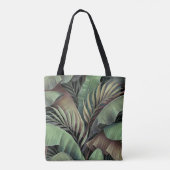 Tropische palmbladeren, handgetekende 3D illustrat Tote Bag (Achterkant)