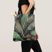 Tropische palmbladeren, handgetekende 3D illustrat Tote Bag (Dichtbij)