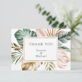 Tropische palmbladeren Hartelijk dank Bedankkaart (Staand voorkant)