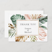 Tropische palmbladeren Hartelijk dank Bedankkaart (Voorkant / Achterkant)